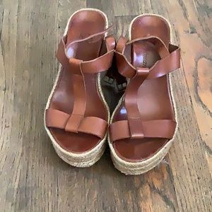 Delman Leather Wedge Sandals | Color: Brown | Size: 7